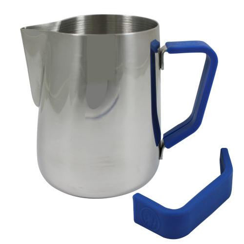 Rhino Milk Pitcher Blue Grip, Milk Jugs, Rhino - Barista Warehouse