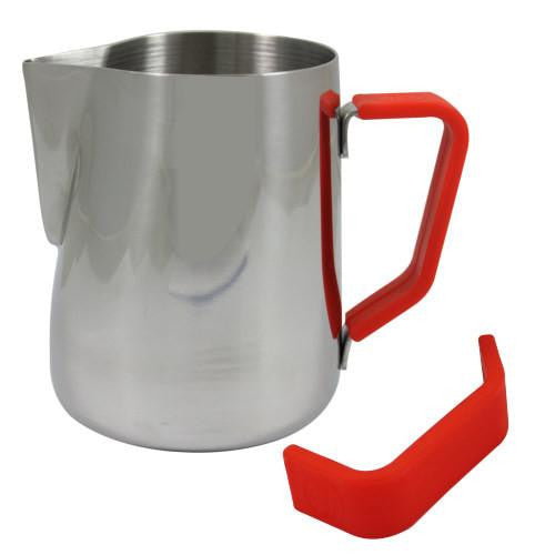 Rhino Milk Pitcher Red Grip, Milk Jugs, Rhino - Barista Warehouse