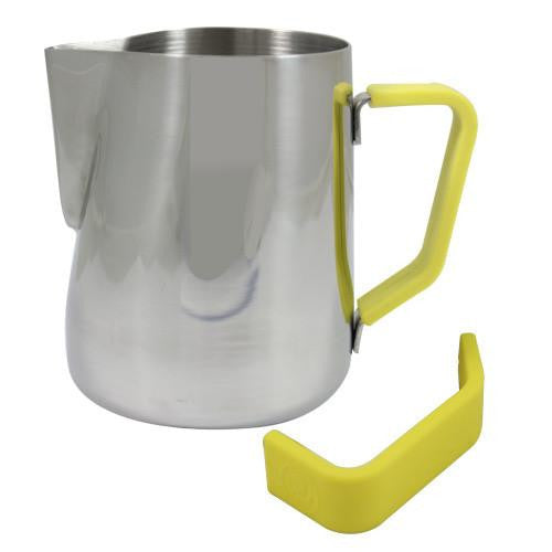 Rhino Milk Pitcher Yellow Grip, Milk Jugs, Rhino - Barista Warehouse