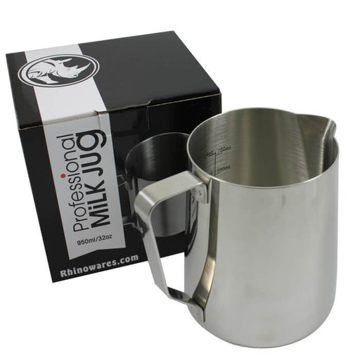 Rhino Professional Milk Jug 950ml/32oz, simple, Rhino - Barista Warehouse